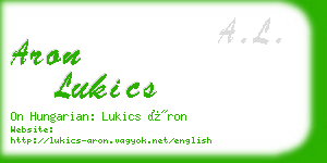 aron lukics business card